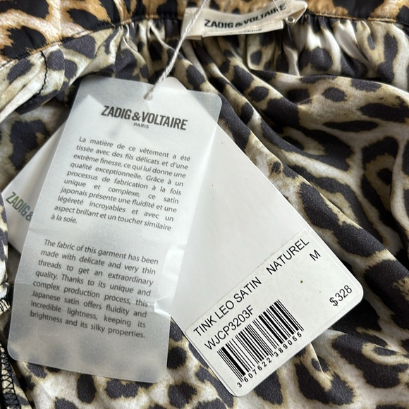 Zadig & Voltaire Tink Leo Satin Tunic Leopard Print M - Picture 3 of 3